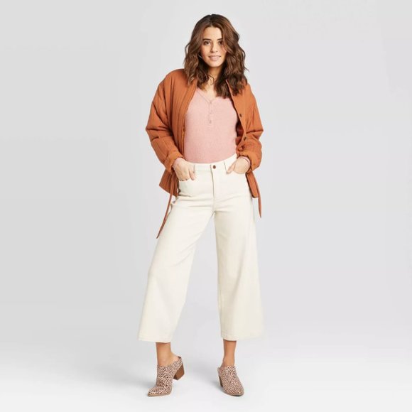 Universal Thread Denim - Universal Thread High-Rise Wide Leg Cropped Jeans